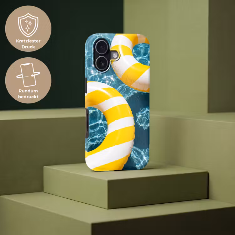 Zwembad - Zwembanden - Zomer - Geel - Blauw Toughcase MagSafe Apple iPhone 17 klein -USP_PrintM_DE