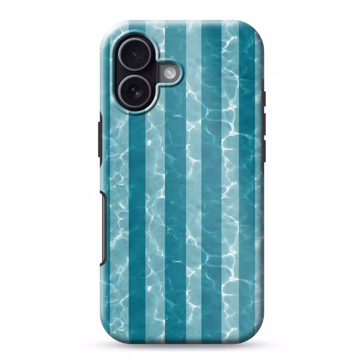 Zwembad - Strepen - Groen Toughcase MagSafe Apple iPhone 17 klein 1017 -3d