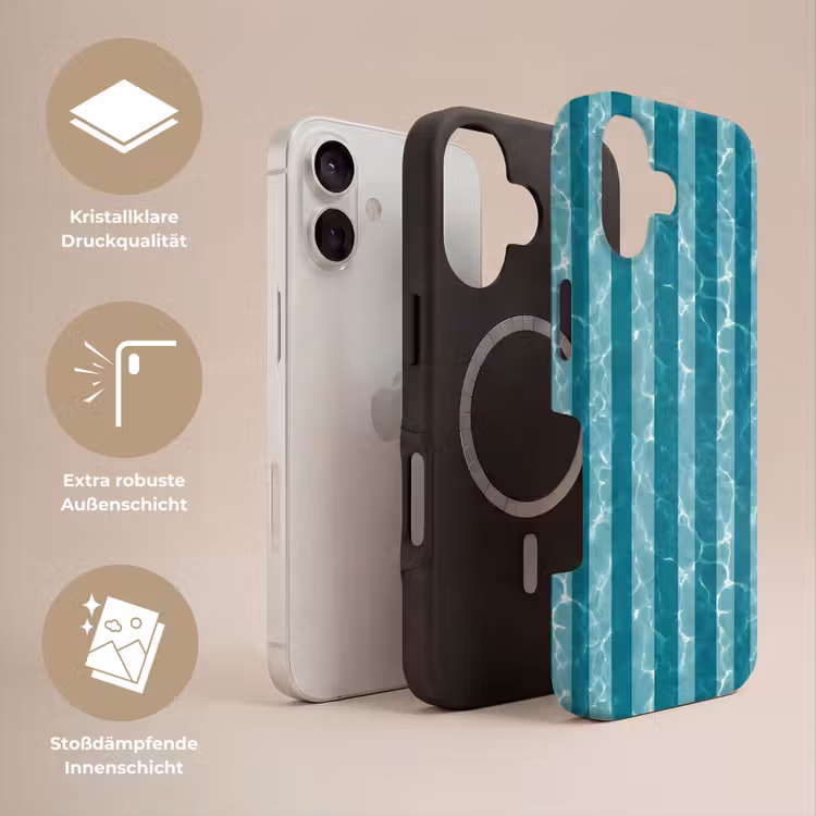 Zwembad - Strepen - Groen Toughcase MagSafe Apple iPhone 17 klein 1017 -USP_Lagen_DE