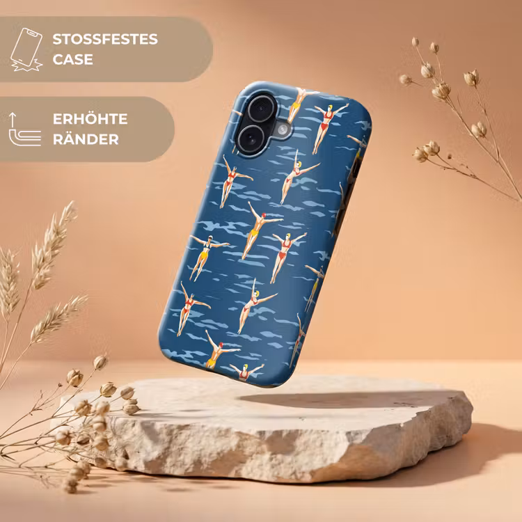 Zwemsters- Retro - Blauw Toughcase MagSafe Apple iPhone 17 klein 1017 -USP_RandenV_DE