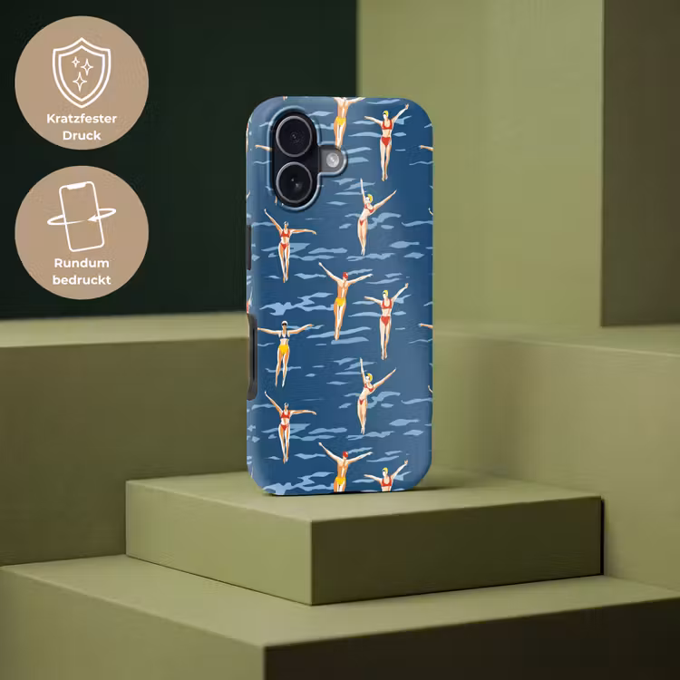 Zwemsters- Retro - Blauw Toughcase MagSafe Apple iPhone 17 klein 1017 -USP_PrintM_DE