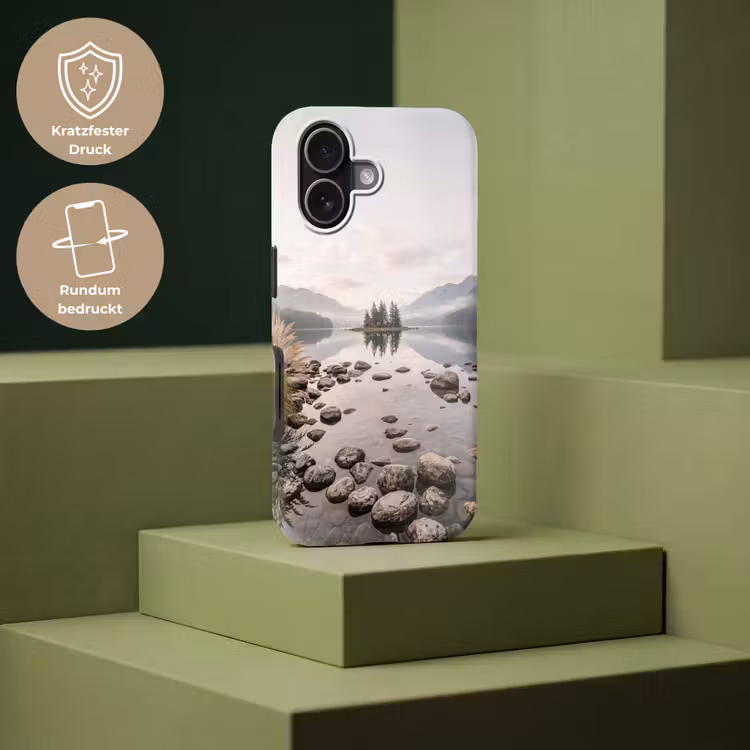 Meer - Bergen - Landschap - Groen Toughcase MagSafe Apple iPhone 17 klein -USP_PrintM_DE