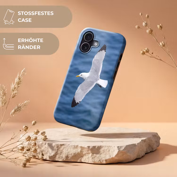 Zeemeeuw - Oceaan - Blauw Toughcase MagSafe Apple iPhone 17 klein -USP_RandenV_DE