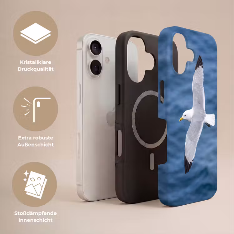 Zeemeeuw - Oceaan - Blauw Toughcase MagSafe Apple iPhone 17 klein -USP_Lagen_DE