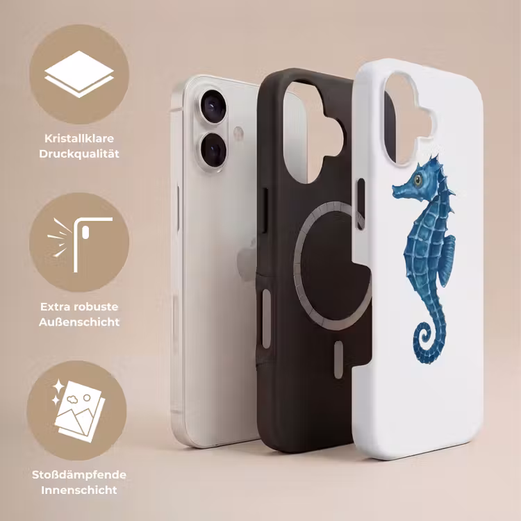 Zeepaardje - Staart - Blauw Toughcase MagSafe Apple iPhone 17 klein -USP_Lagen_DE