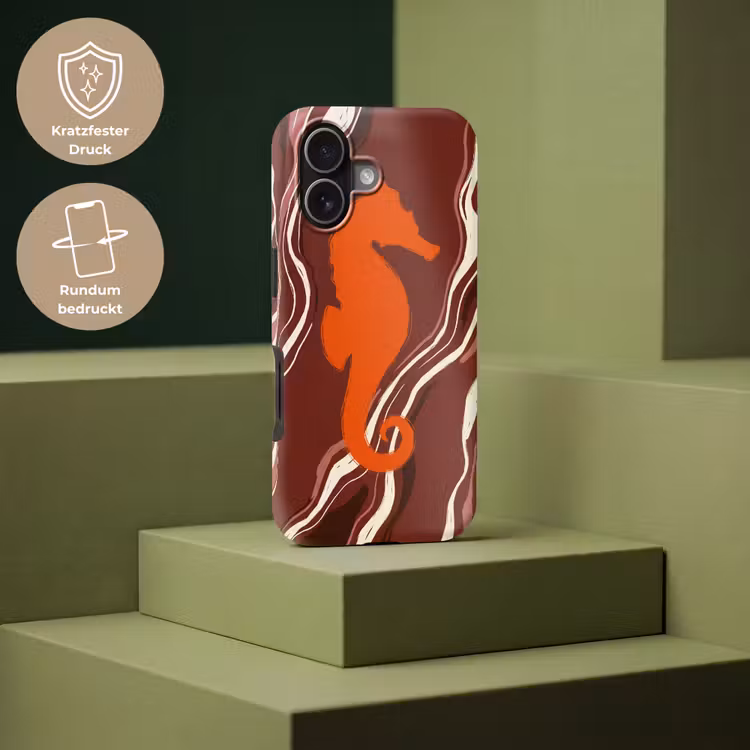Zeepaardje - Golven - Zeeleven - Abstract - Oranje Toughcase MagSafe Apple iPhone 17 klein -USP_PrintM_DE
