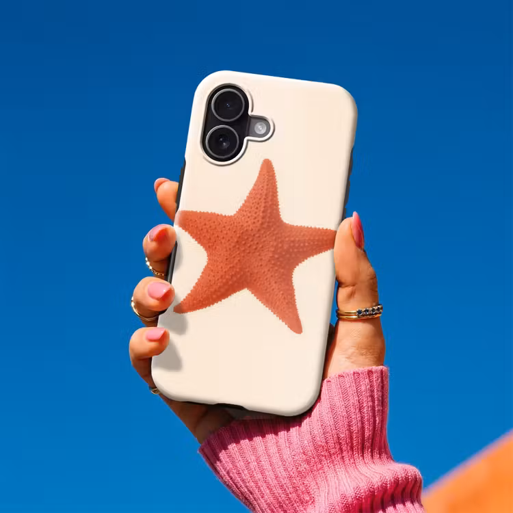Zeester - Bobbels - Rood Toughcase MagSafe Apple iPhone 17 klein -Sfeer1V