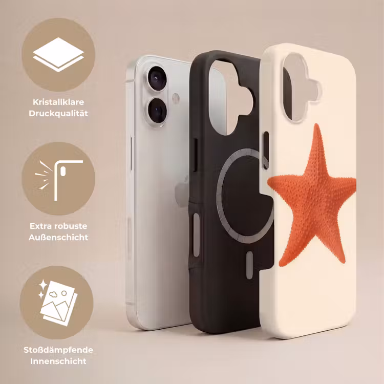 Zeester - Bobbels - Rood Toughcase MagSafe Apple iPhone 17 klein -USP_Lagen_DE