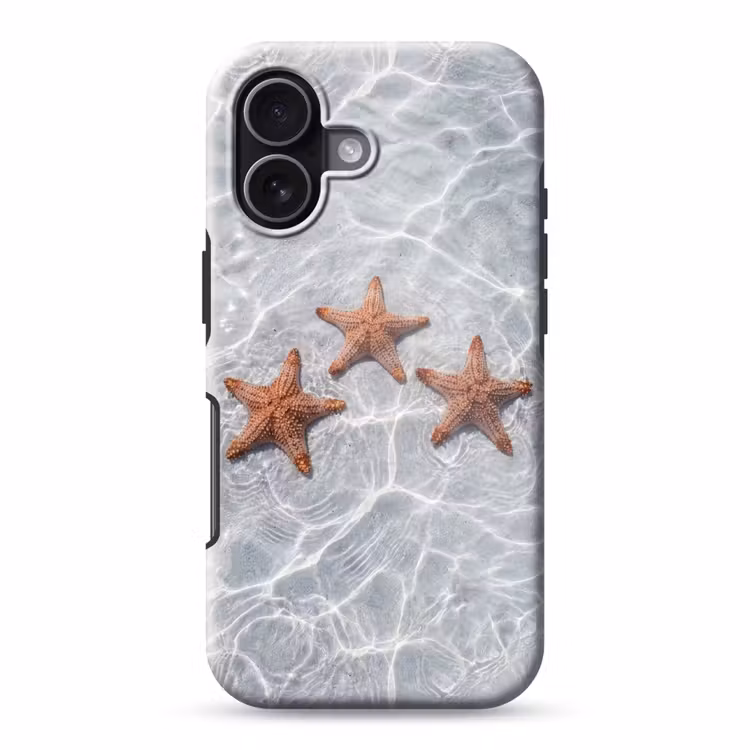 Zeesterren - Water - Helder Toughcase MagSafe Apple iPhone 17 klein -3d