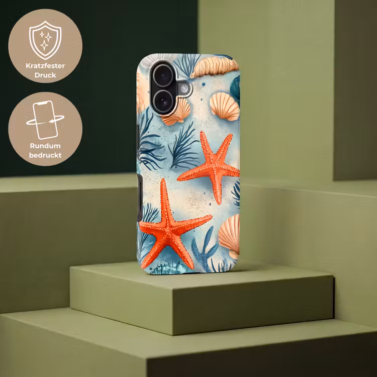 Zeesterren - Schelpen - Illustratie - Zand Toughcase MagSafe Apple iPhone 17 klein -USP_PrintM_DE