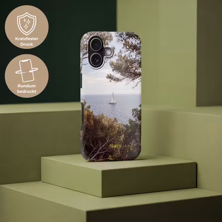Handyhülle Toughcase - Segelboot – Bäume – Wasser - Zeilboot - bomen - water Toughcase MagSafe Apple iPhone 17 klein