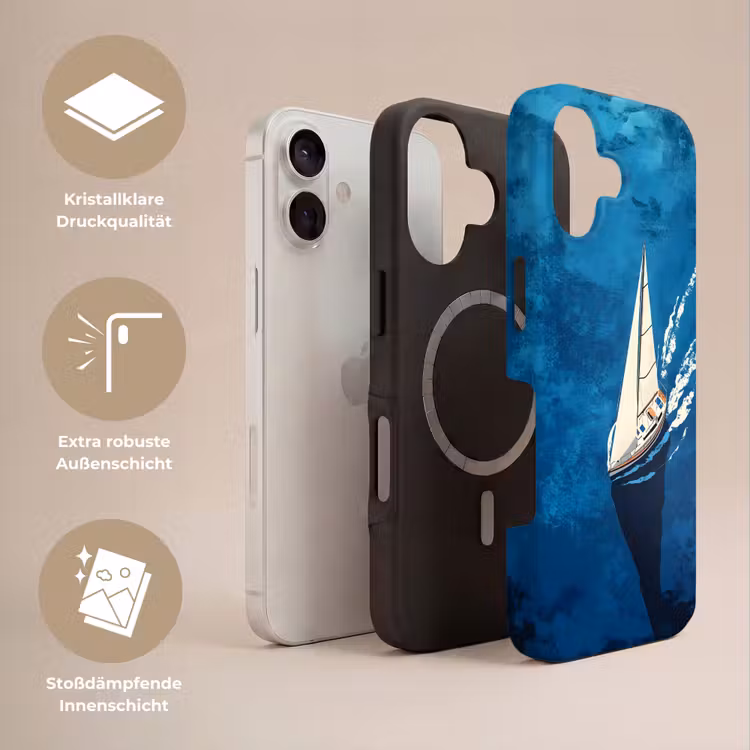 Zeilboot - Water - Abstract - Schaduw Toughcase MagSafe Apple iPhone 17 klein -USP_Lagen_DE