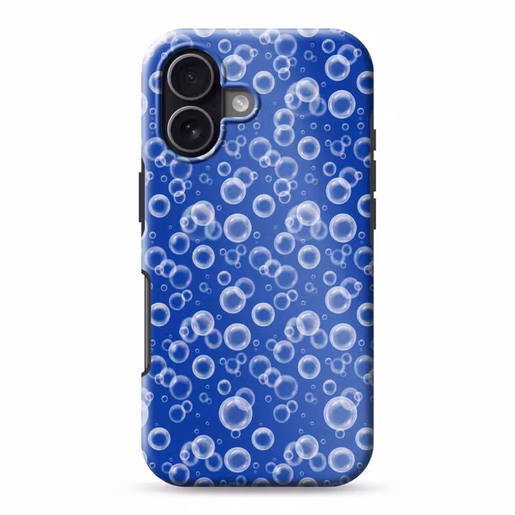 Bubbels - Patroon - Blauw Toughcase MagSafe Apple iPhone 17 klein -3d