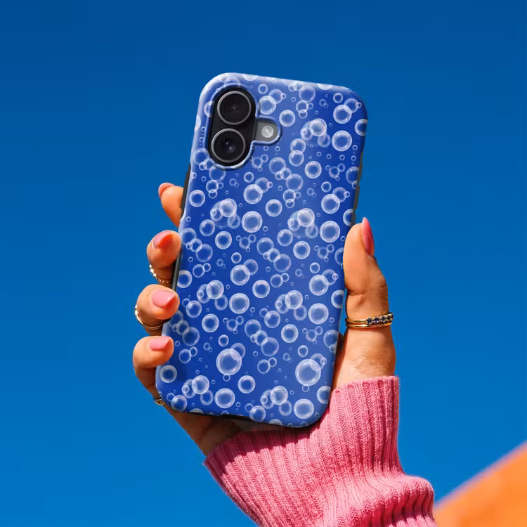 Bubbels - Patroon - Blauw Toughcase MagSafe Apple iPhone 17 klein -Sfeer1V