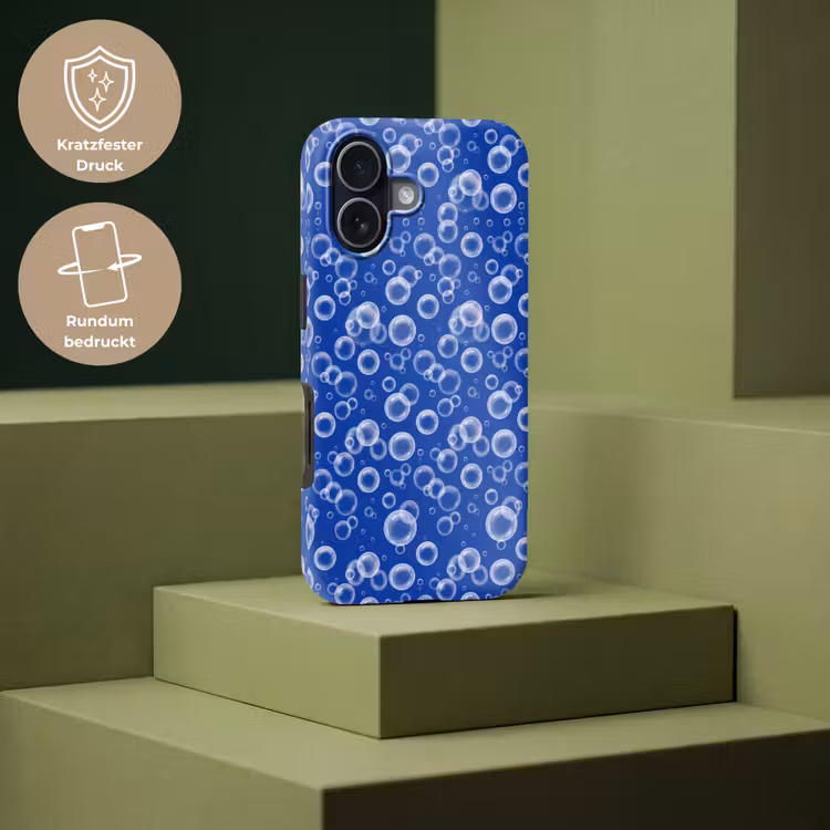 Bubbels - Patroon - Blauw Toughcase MagSafe Apple iPhone 17 klein -USP_PrintM_DE