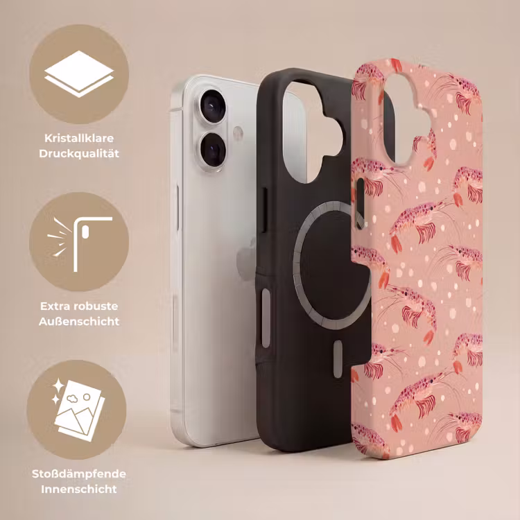 Garnalen - Stippen - Roze Toughcase MagSafe Apple iPhone 17 klein 1017 -USP_Lagen_DE
