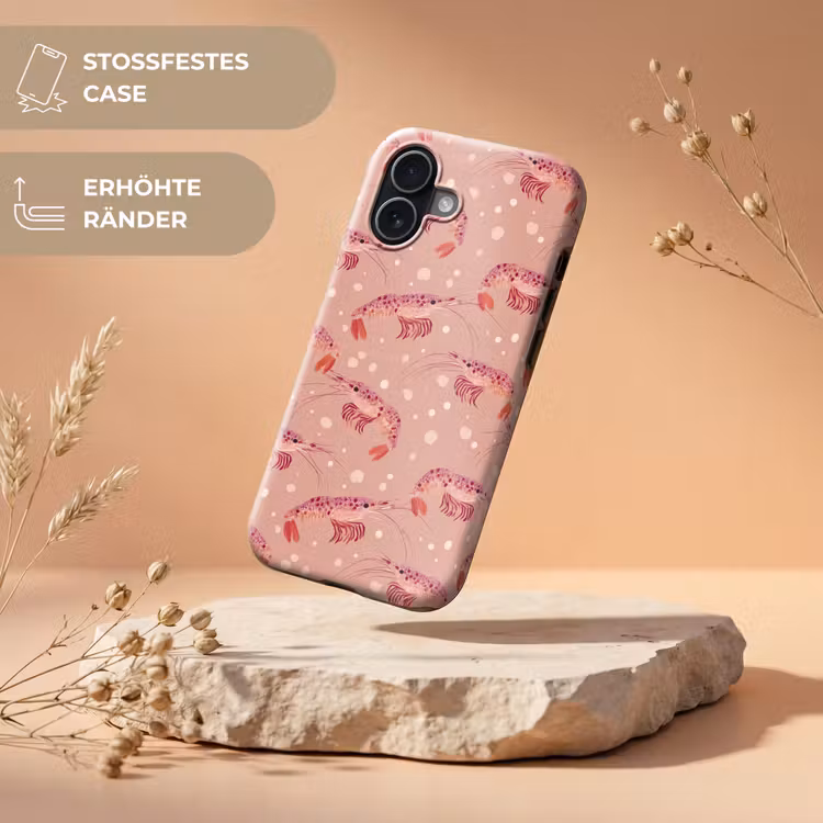 Garnalen - Stippen - Roze Toughcase MagSafe Apple iPhone 17 klein 1017 -USP_RandenV_DE