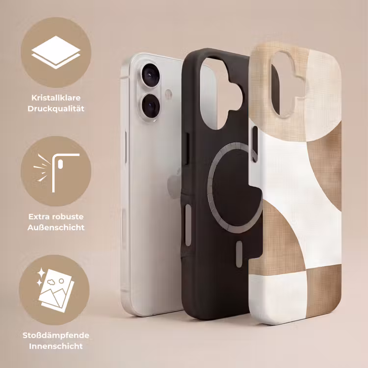 Snijdende cirkels - Overlappende vlakken Toughcase MagSafe Apple iPhone 17 klein -USP_Lagen_DE