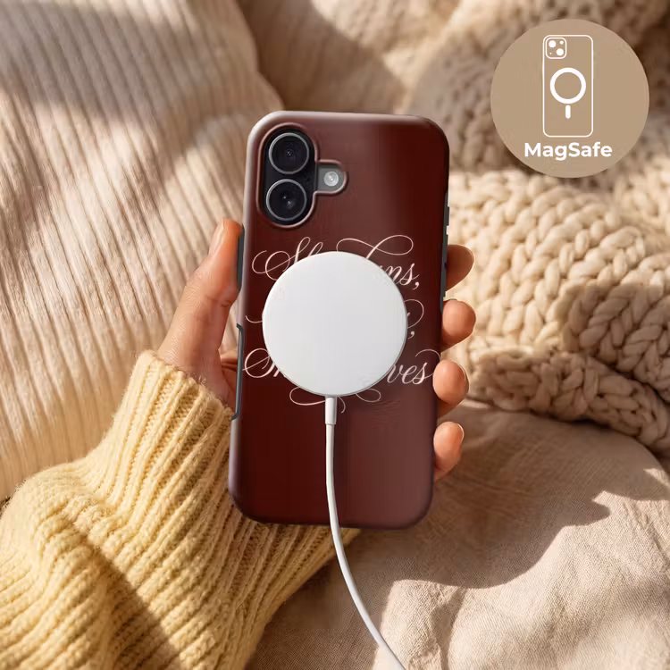 She plans she glows she achieves - Rood - Cursief Toughcase MagSafe Apple iPhone 17 klein -USP_MagsafeV