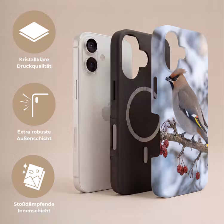 Pestvogel - Bessen - Winter - Natuur Toughcase MagSafe Apple iPhone 17 klein -USP_Lagen_DE
