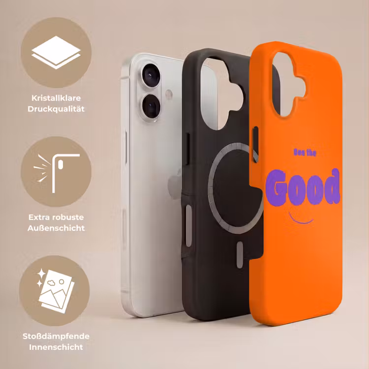 See the good - Paars - Oranje - Smiley Toughcase MagSafe Apple iPhone 17 klein -USP_Lagen_DE