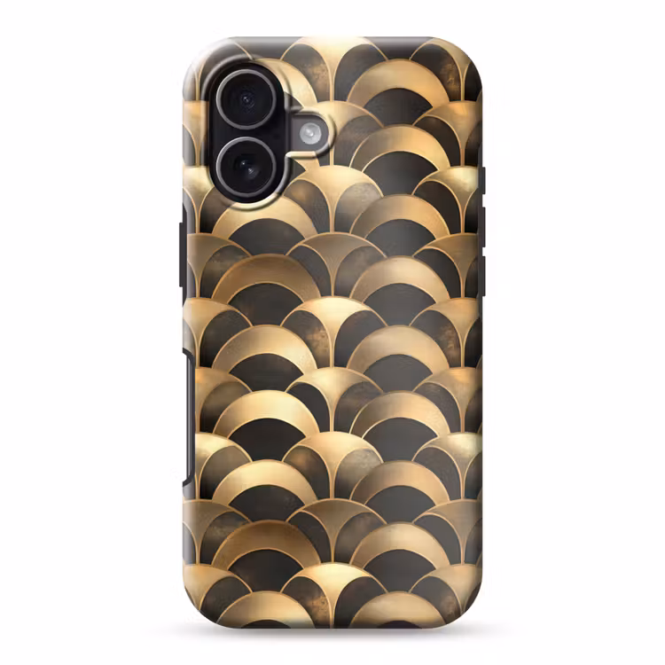 Schubben - Structuur - Goud Toughcase MagSafe Apple iPhone 17 klein 1017 -3d