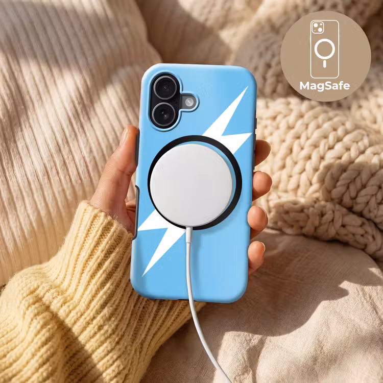 Smiley - Blauw - Bliksem Toughcase MagSafe Apple iPhone 17 klein -USP_MagsafeV