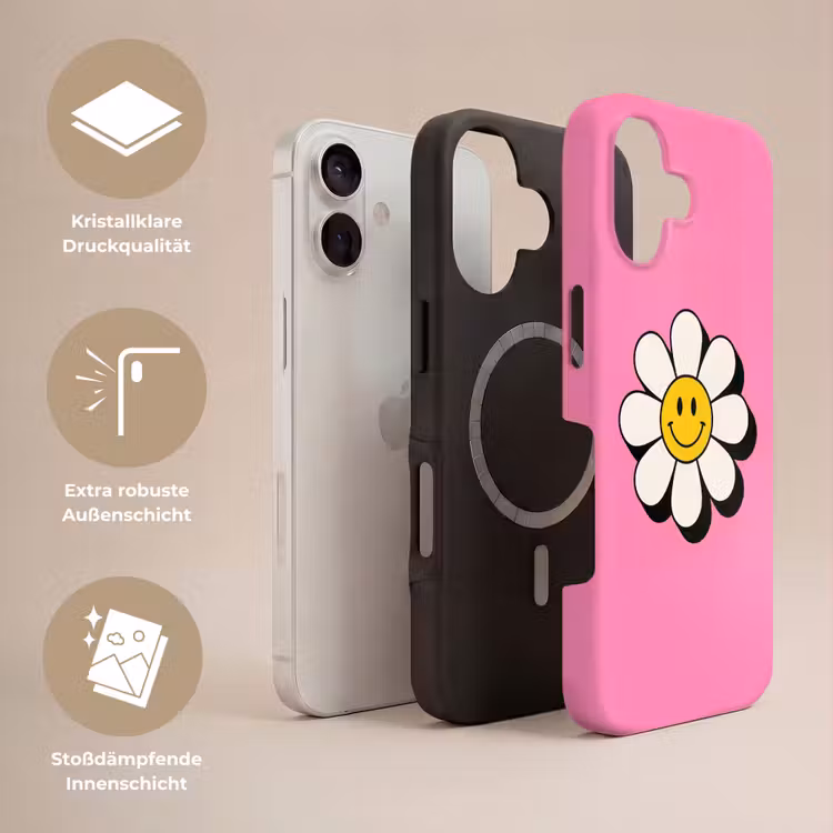 Smiley - Bloem - Roze Toughcase MagSafe Apple iPhone 17 klein -USP_Lagen_DE