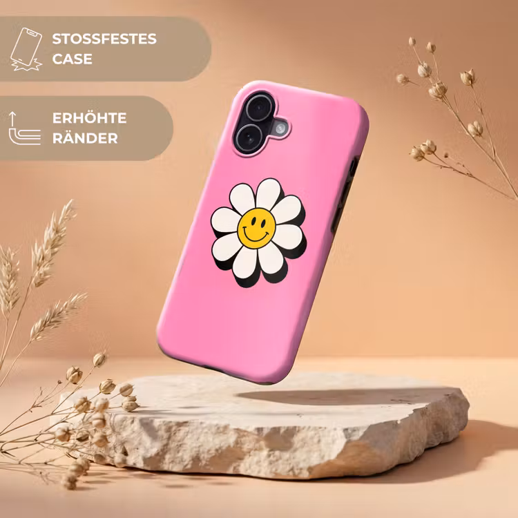 Smiley - Bloem - Roze Toughcase MagSafe Apple iPhone 17 klein -USP_RandenV_DE