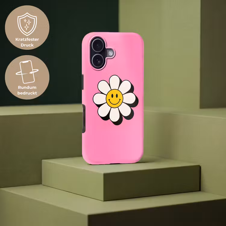 Smiley - Bloem - Roze Toughcase MagSafe Apple iPhone 17 klein -USP_PrintM_DE