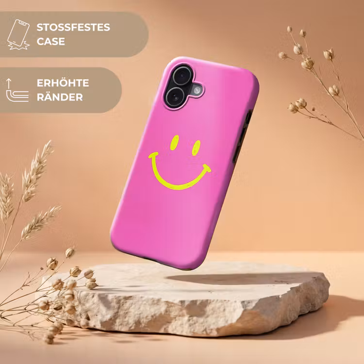 Smiley - Vrolijk - Roze Toughcase MagSafe Apple iPhone 17 klein -USP_RandenV_DE