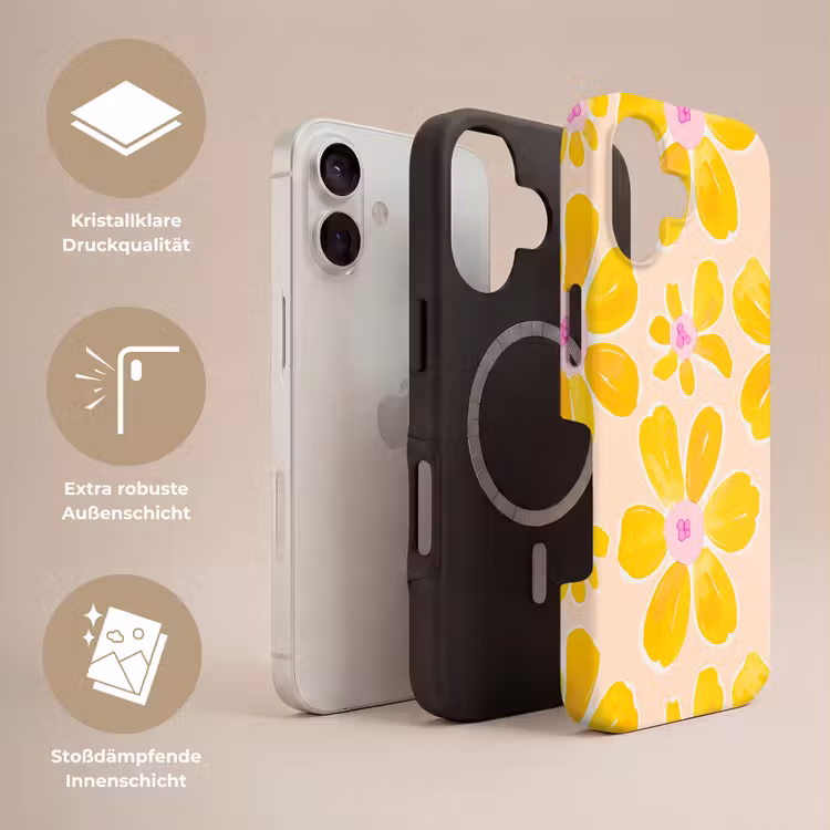 Zomers - Bloemen - Geel Toughcase MagSafe Apple iPhone 17 klein 1017 -USP_Lagen_DE