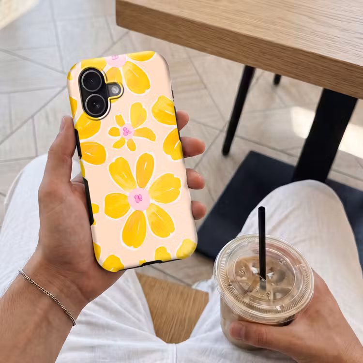 Zomers - Bloemen - Geel Toughcase MagSafe Apple iPhone 17 klein 1017 -Sfeer1M