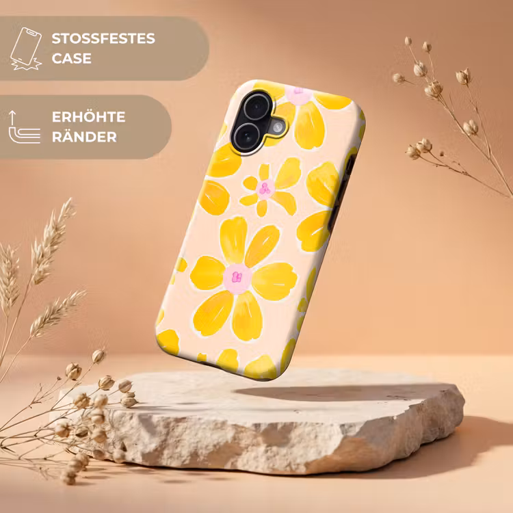 Zomers - Bloemen - Geel Toughcase MagSafe Apple iPhone 17 klein 1017 -USP_RandenV_DE