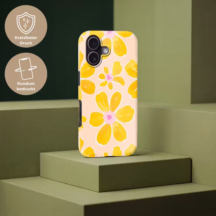 Zomers - Bloemen - Geel Toughcase MagSafe Apple iPhone 17 klein 1017 -USP_PrintM_DE