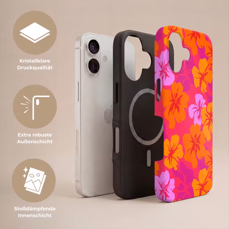 Zomers - Hibiscus - Kleurrijk Toughcase MagSafe Apple iPhone 17 klein 1017 -USP_Lagen_DE