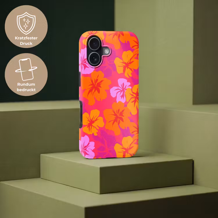 Zomers - Hibiscus - Kleurrijk Toughcase MagSafe Apple iPhone 17 klein 1017 -USP_PrintM_DE