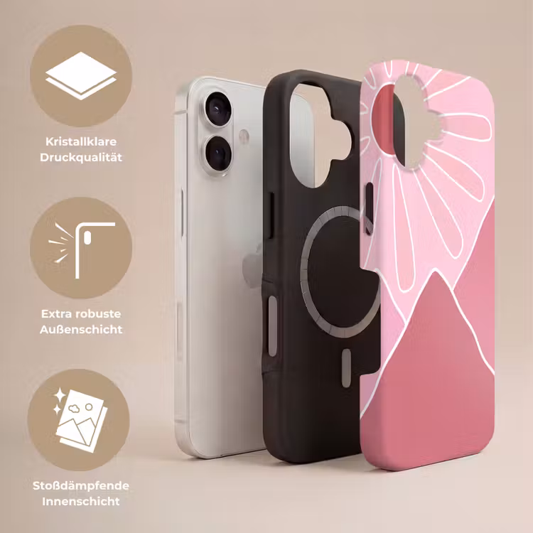 Zon - Bergen - Natuur - Abstract - Roze Toughcase MagSafe Apple iPhone 17 klein -USP_Lagen_DE