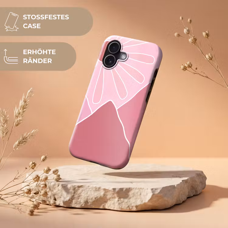 Zon - Bergen - Natuur - Abstract - Roze Toughcase MagSafe Apple iPhone 17 klein -USP_RandenV_DE