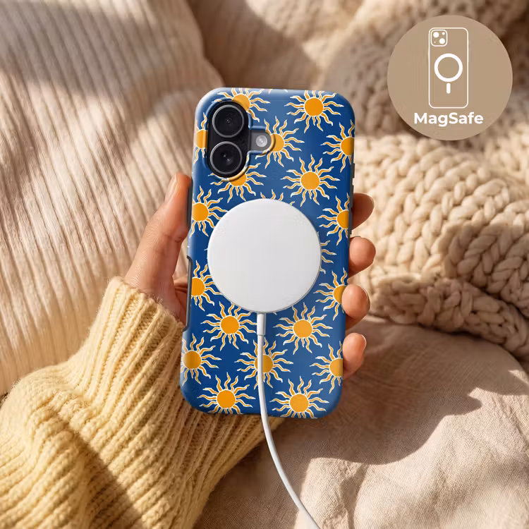 Zon - Patroon - Blauw Toughcase MagSafe Apple iPhone 17 klein 1017 -USP_MagsafeV