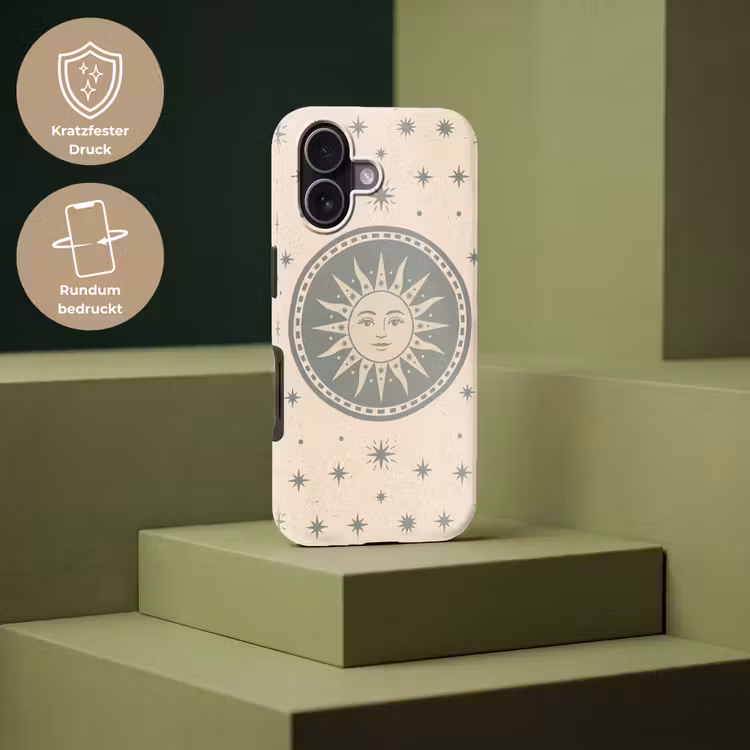 Zon - Sterren - Astrologie - Vintage - Groen Toughcase MagSafe Apple iPhone 17 klein -USP_PrintM_DE