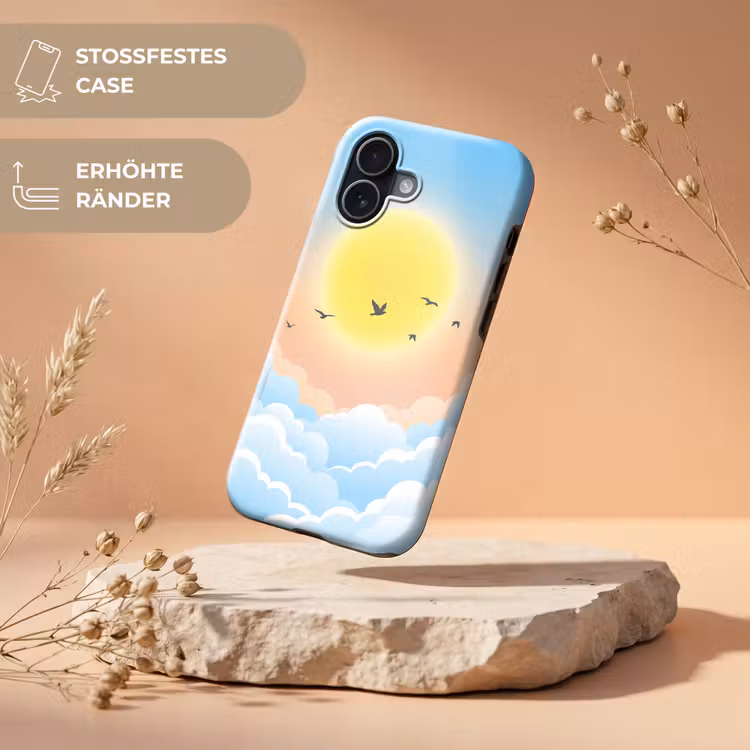 Zon - Vogels - Lucht - Natuur - Geel Toughcase MagSafe Apple iPhone 17 klein -USP_RandenV_DE