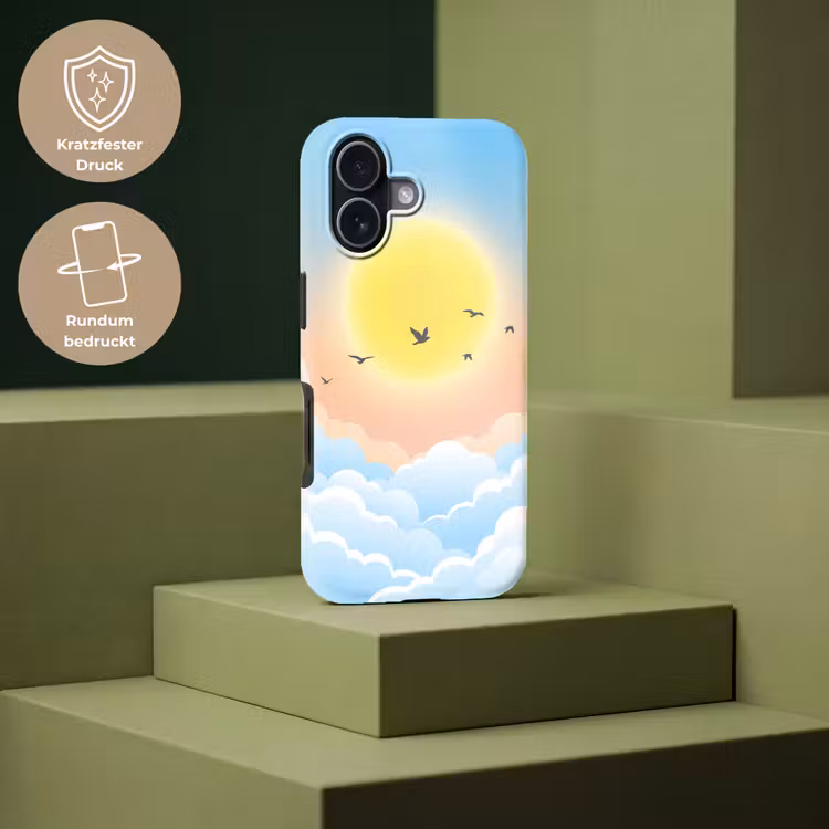 Zon - Vogels - Lucht - Natuur - Geel Toughcase MagSafe Apple iPhone 17 klein -USP_PrintM_DE