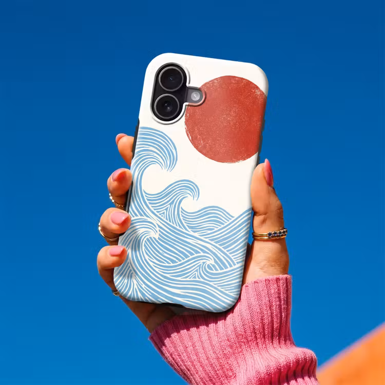Zon - Golven - Oceaan - Abstract - Rood Toughcase MagSafe Apple iPhone 17 klein -Sfeer1V
