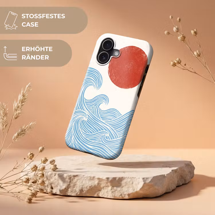 Zon - Golven - Oceaan - Abstract - Rood Toughcase MagSafe Apple iPhone 17 klein -USP_RandenV_DE
