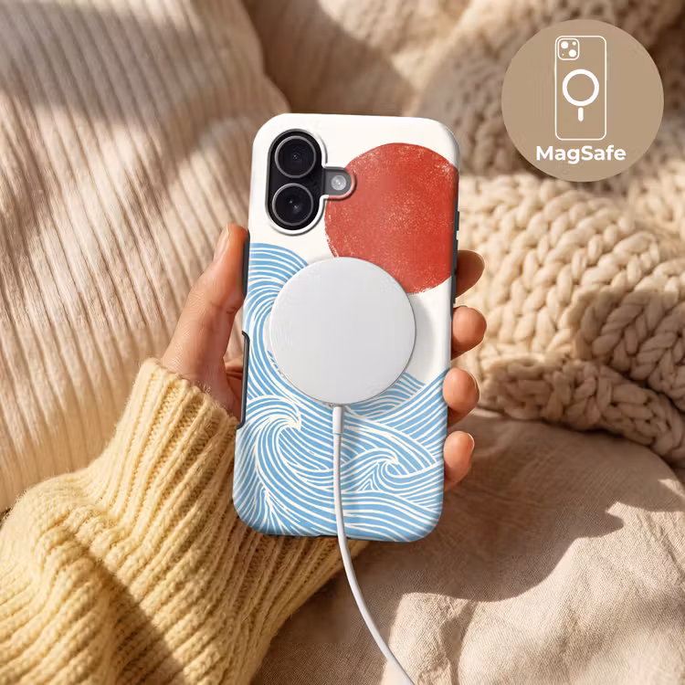 Zon - Golven - Oceaan - Abstract - Rood Toughcase MagSafe Apple iPhone 17 klein -USP_MagsafeV