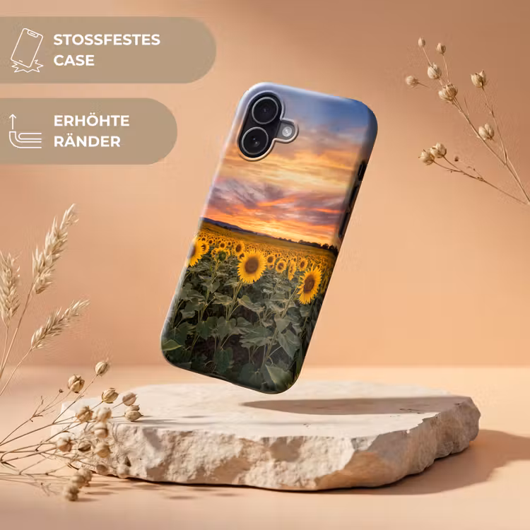 Zonnebloemen - Heuvellandschap - Geel Toughcase MagSafe Apple iPhone 17 klein -USP_RandenV_DE