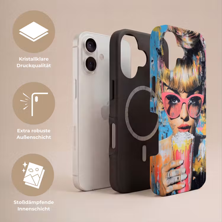 Zonnebril - Vrouw - Kleurrijk - Verfspetters Toughcase MagSafe Apple iPhone 17 klein -USP_Lagen_DE