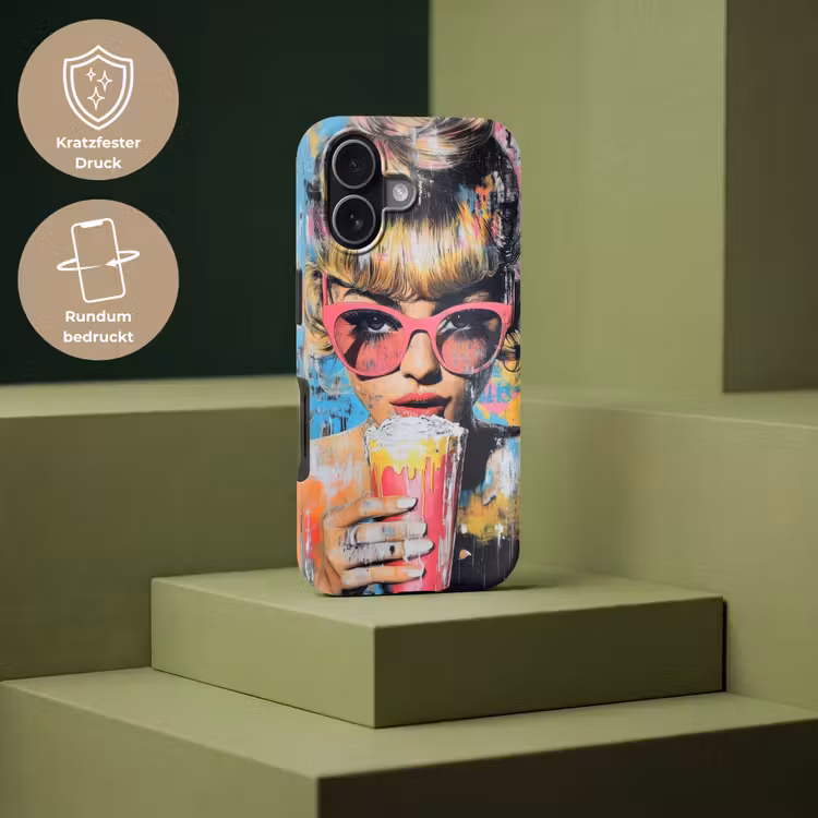 Zonnebril - Vrouw - Kleurrijk - Verfspetters Toughcase MagSafe Apple iPhone 17 klein -USP_PrintM_DE