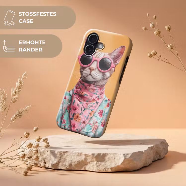 Zonnebril - Kat - Sjaal - Bloemen Toughcase MagSafe Apple iPhone 17 klein -USP_RandenV_DE